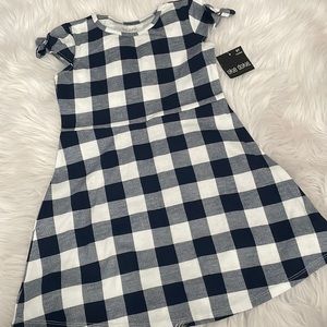 Okie dokie - toddler girl gingham navy /white 5t NWT